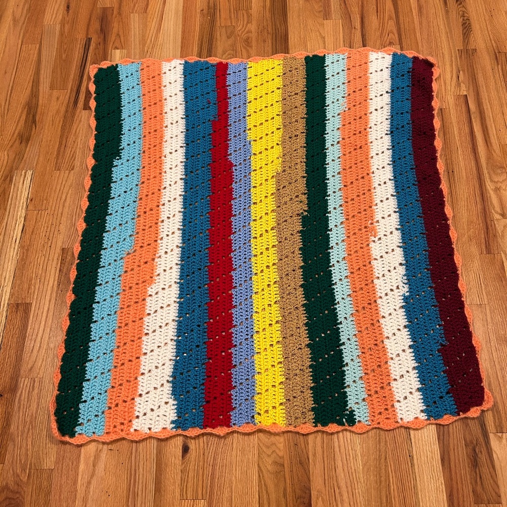 Colorful Striped Crochet Blanket